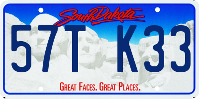 SD license plate 57TK33