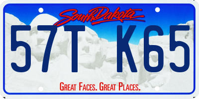 SD license plate 57TK65