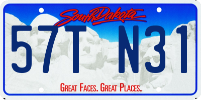 SD license plate 57TN31