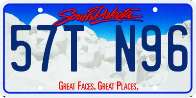SD license plate 57TN96