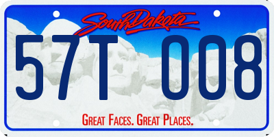 SD license plate 57TO08
