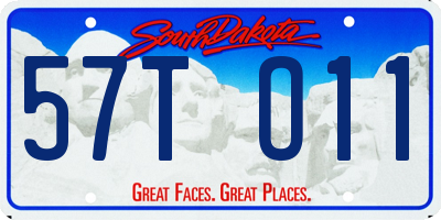 SD license plate 57TO11