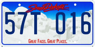 SD license plate 57TO16