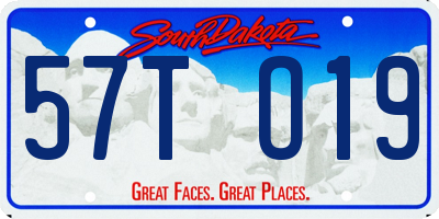 SD license plate 57TO19