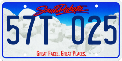 SD license plate 57TO25