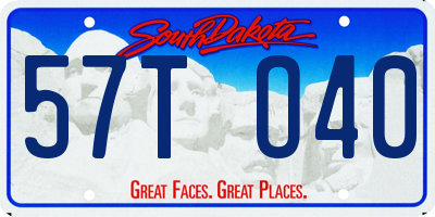 SD license plate 57TO40
