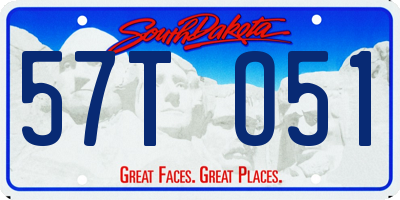 SD license plate 57TO51