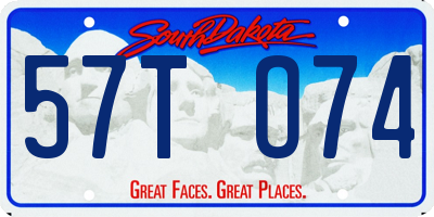 SD license plate 57TO74