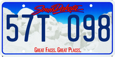 SD license plate 57TO98