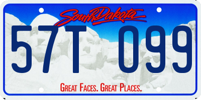 SD license plate 57TO99