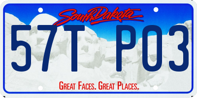 SD license plate 57TP03