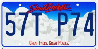 SD license plate 57TP74