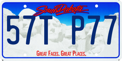 SD license plate 57TP77