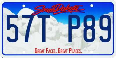 SD license plate 57TP89
