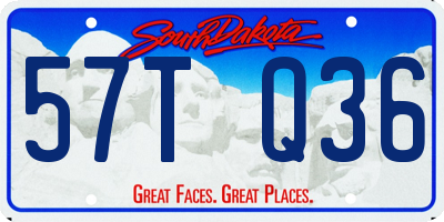 SD license plate 57TQ36