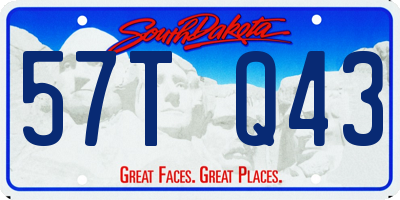 SD license plate 57TQ43