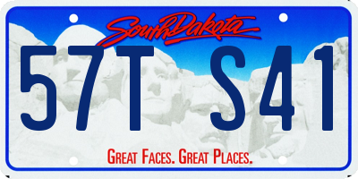 SD license plate 57TS41