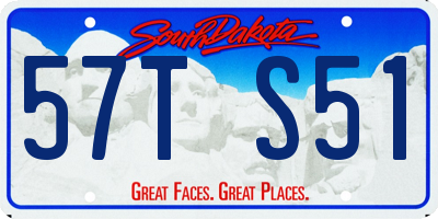 SD license plate 57TS51