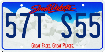 SD license plate 57TS55