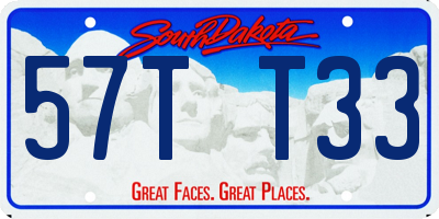 SD license plate 57TT33