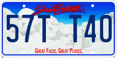 SD license plate 57TT40