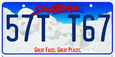 SD license plate 57TT67