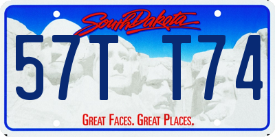 SD license plate 57TT74