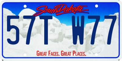 SD license plate 57TW77