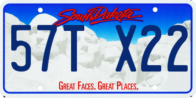 SD license plate 57TX22