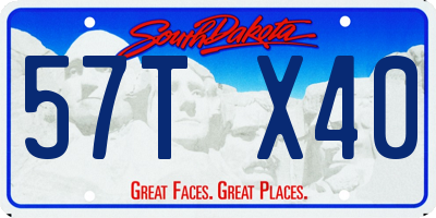 SD license plate 57TX40