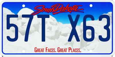 SD license plate 57TX63