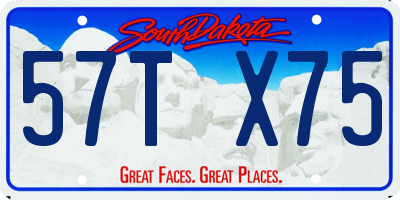 SD license plate 57TX75