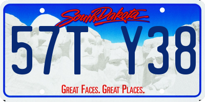 SD license plate 57TY38