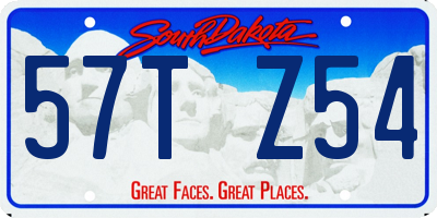 SD license plate 57TZ54