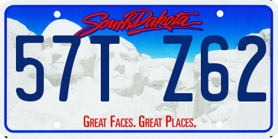 SD license plate 57TZ62