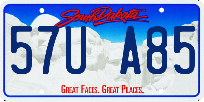 SD license plate 57UA85