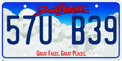 SD license plate 57UB39
