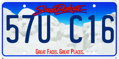 SD license plate 57UC16