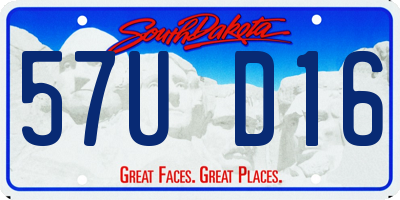 SD license plate 57UD16