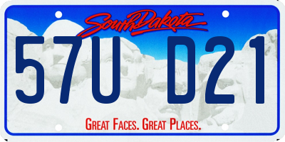 SD license plate 57UD21