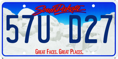 SD license plate 57UD27