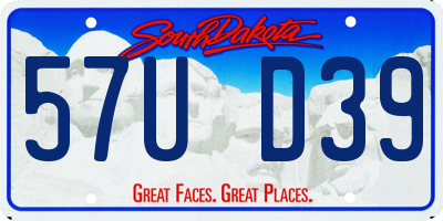 SD license plate 57UD39