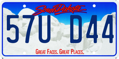 SD license plate 57UD44