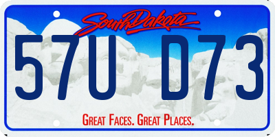 SD license plate 57UD73