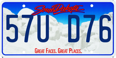SD license plate 57UD76