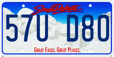 SD license plate 57UD80