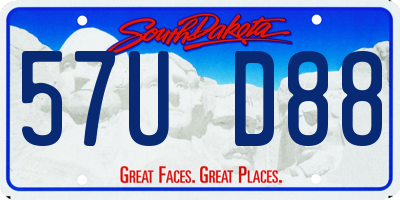 SD license plate 57UD88
