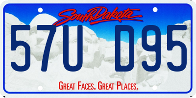 SD license plate 57UD95