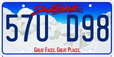 SD license plate 57UD98