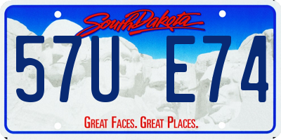 SD license plate 57UE74
